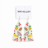 Delilah Fruit Beaded Fringe Earrings Multi Fringe
