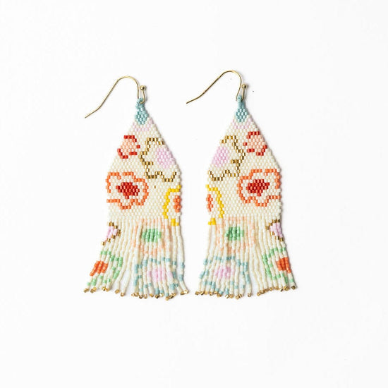 Delilah Poppies Beaded Fringe Earrings Multi Fringe