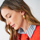 Della Multi Band Hoop Earrings Brass Hoop