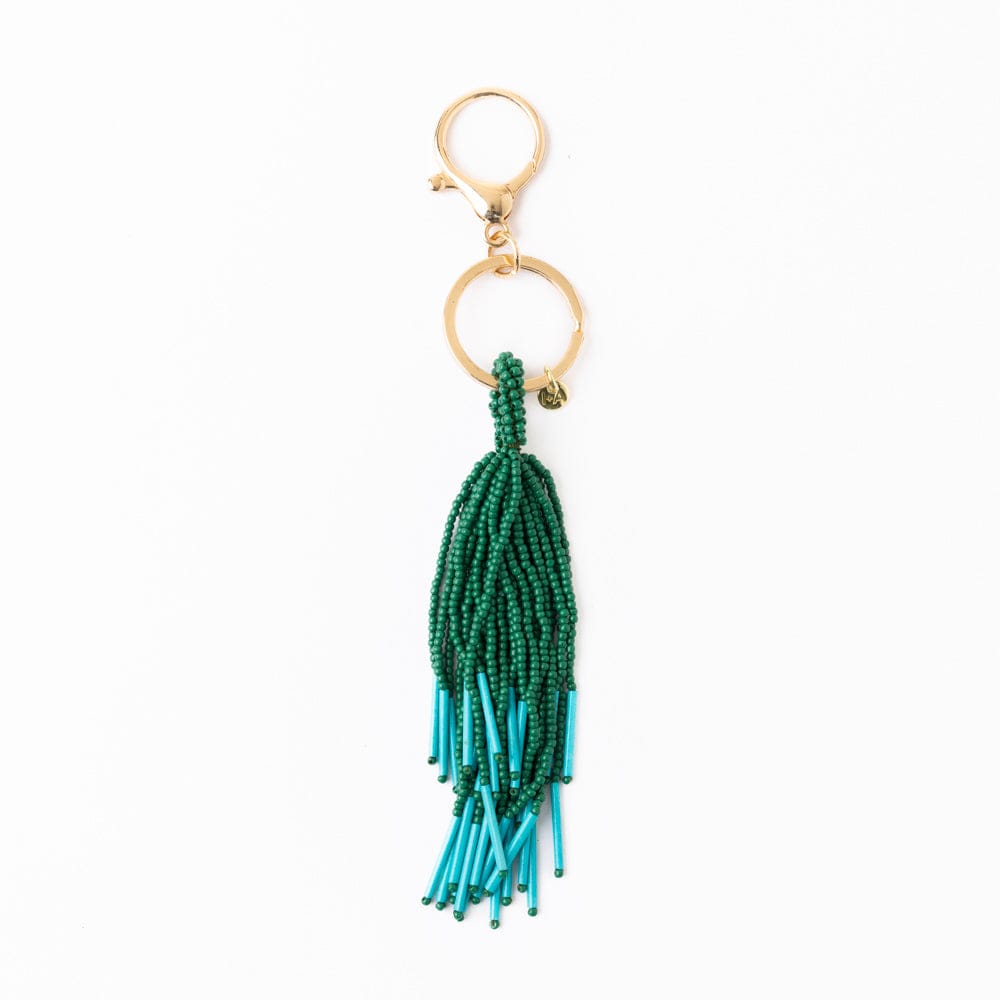 Diana Tassel Bag Charm Green + Turquoise Bag Charm