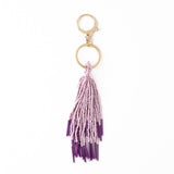 Diana Tassel Beaded Bag Charm Lilac + Dark Purple Bag Charm
