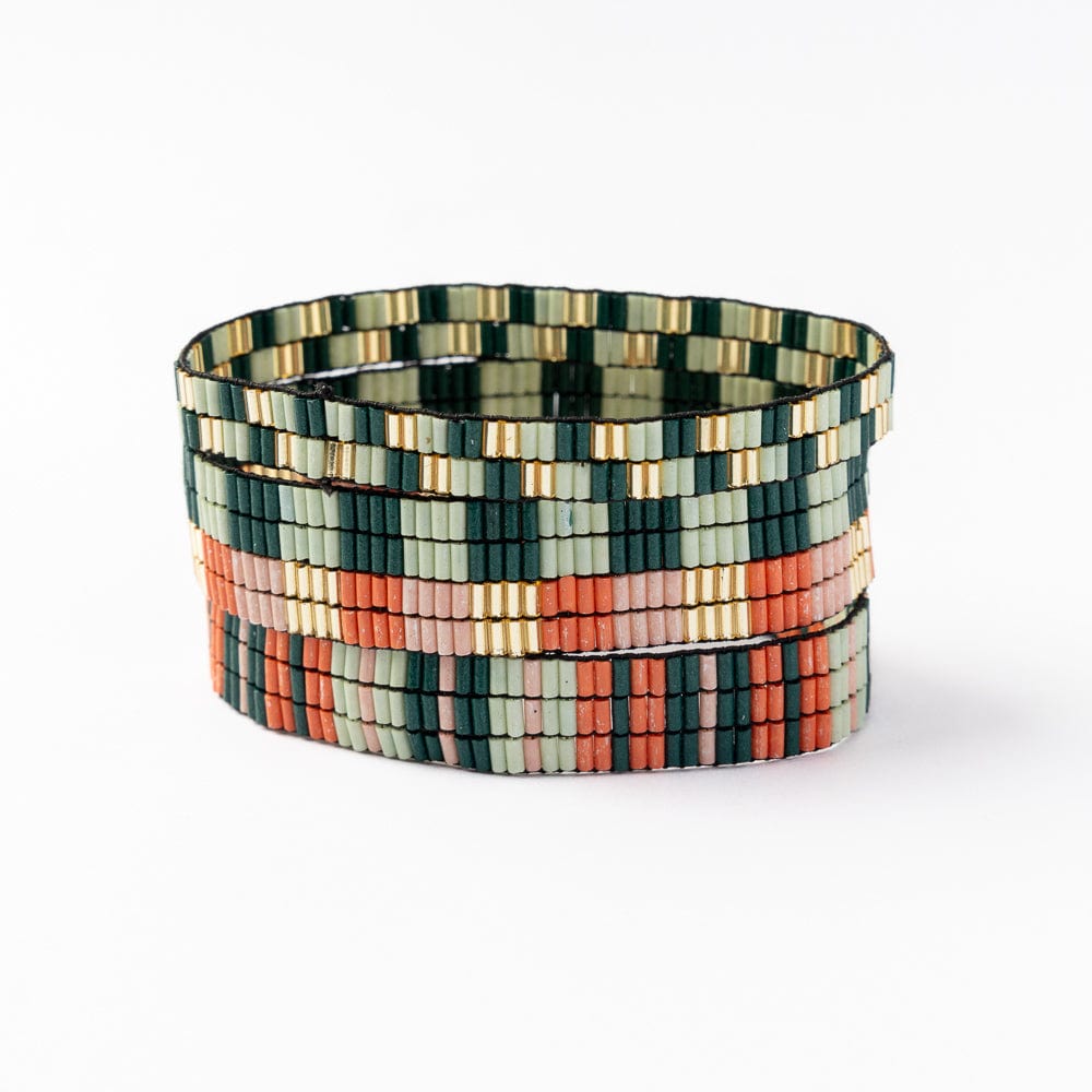 Dylan Bracelet Stretch Set Of 3 Green Blush Stack