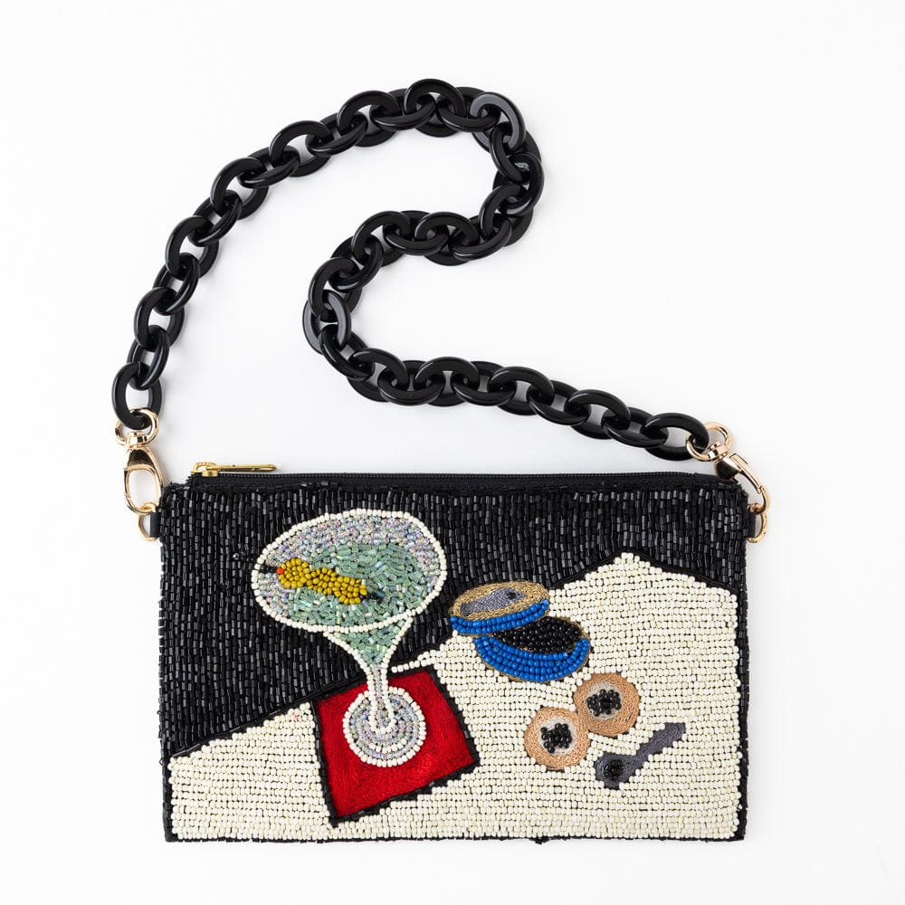Elenor Martini + Caviar Beaded Bag Clutch