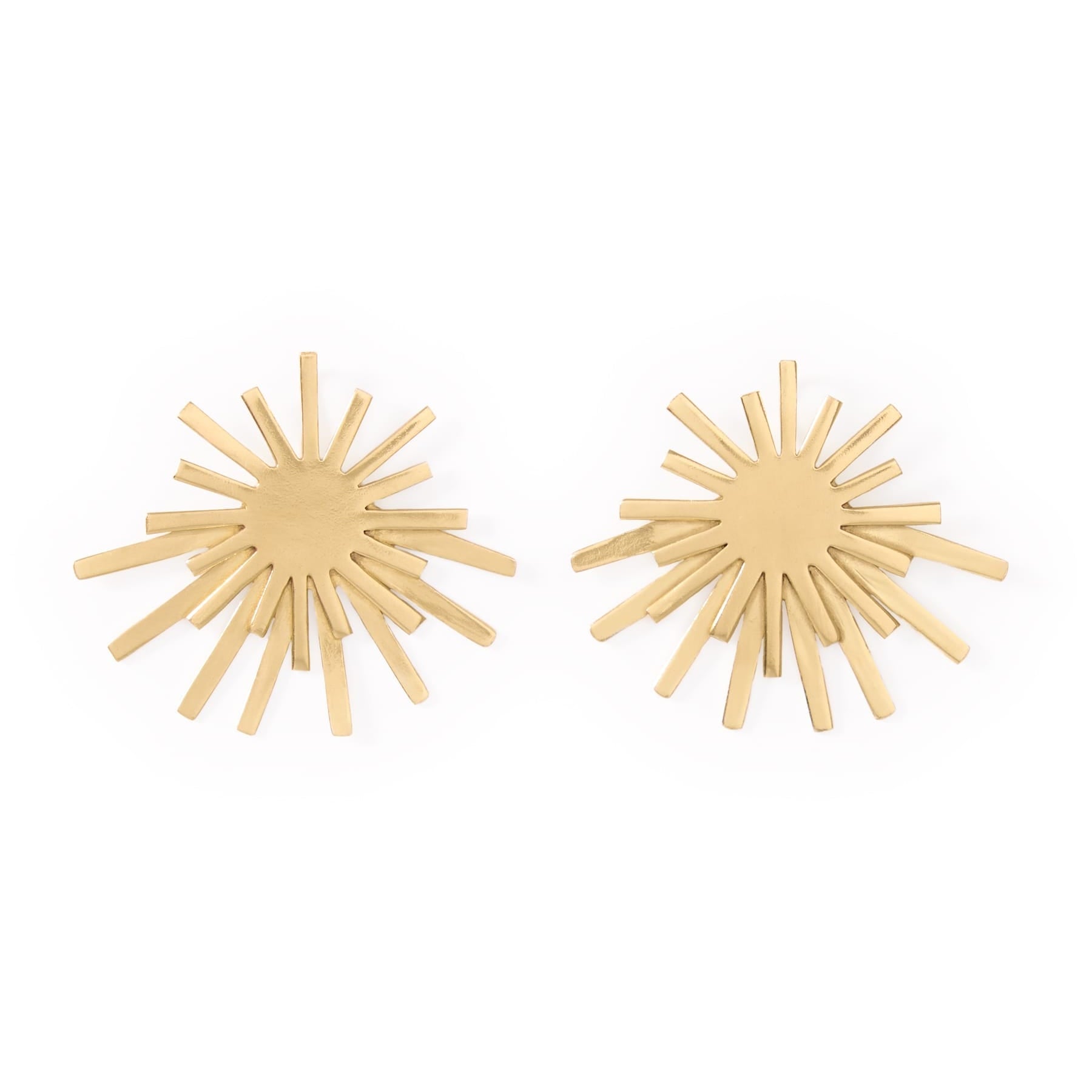 Eliza Starburst Post Earrings Brass Large Stud