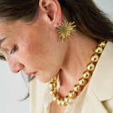 Eliza Starburst Post Earrings Brass Large Stud