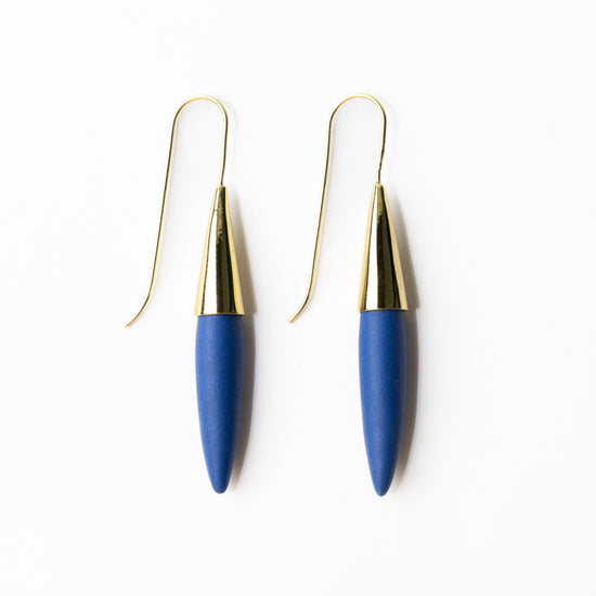 Elizabeth Ceramic Spike Earring Blue Drop