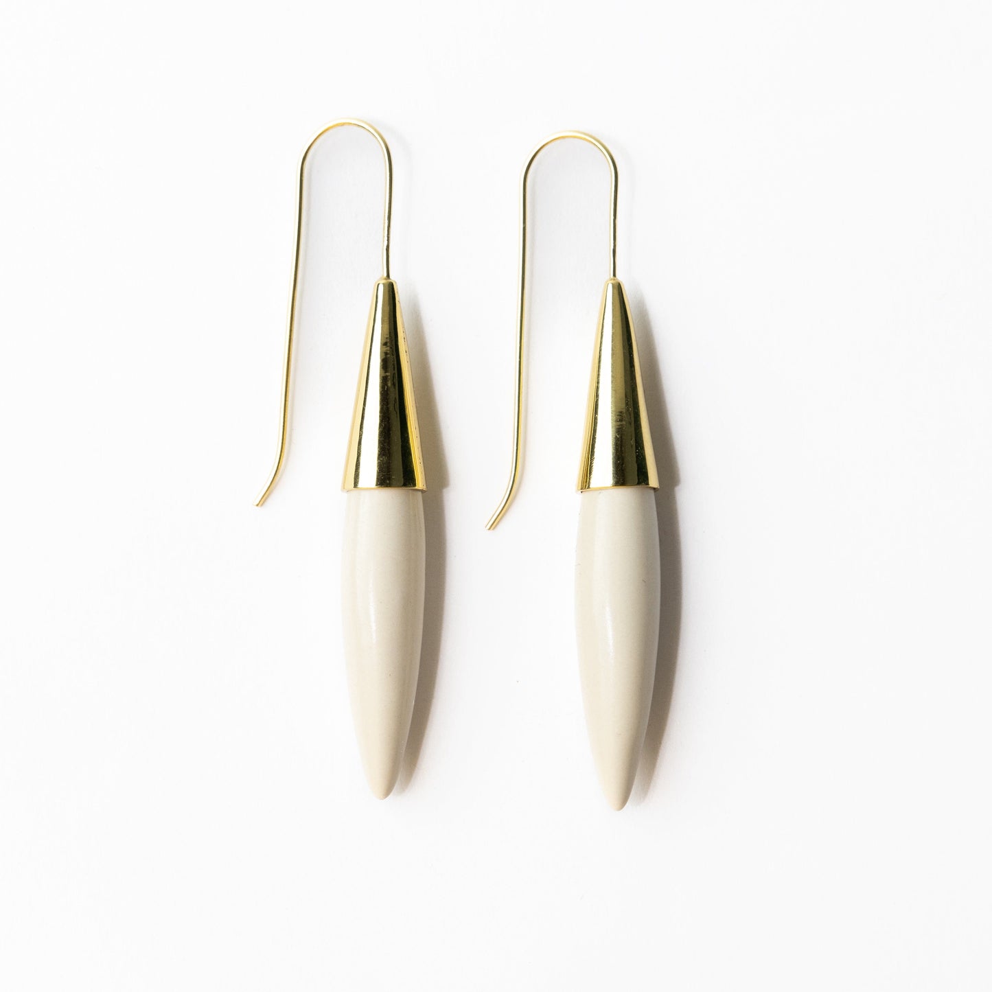 Elizabeth Ceramic Spike Earring White Drop