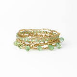 Ella Bracelet Stack of 5 Mint + Gold Stack