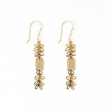 Elsa Botanical Nordic Floral Drop Earrings Brass Earrings