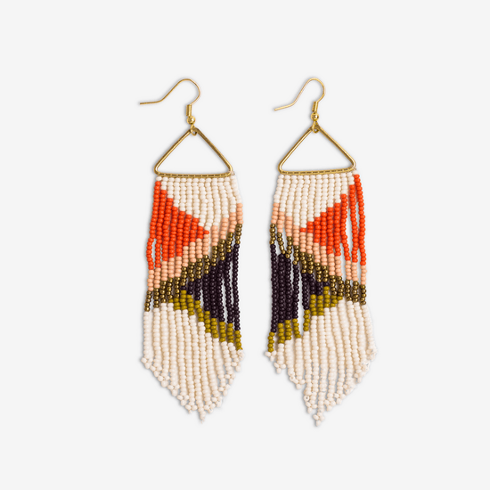 Load image into Gallery viewer, Emilie Angles Beaded Fringe Earrings Jaipur
