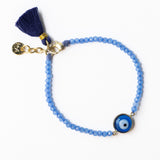 Emma Crystal Third Eye Bracelet With Clasp And Extension Blue Clasp