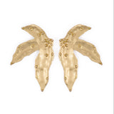 Emmie Three Petal Statement Post Earrings Brass Statement