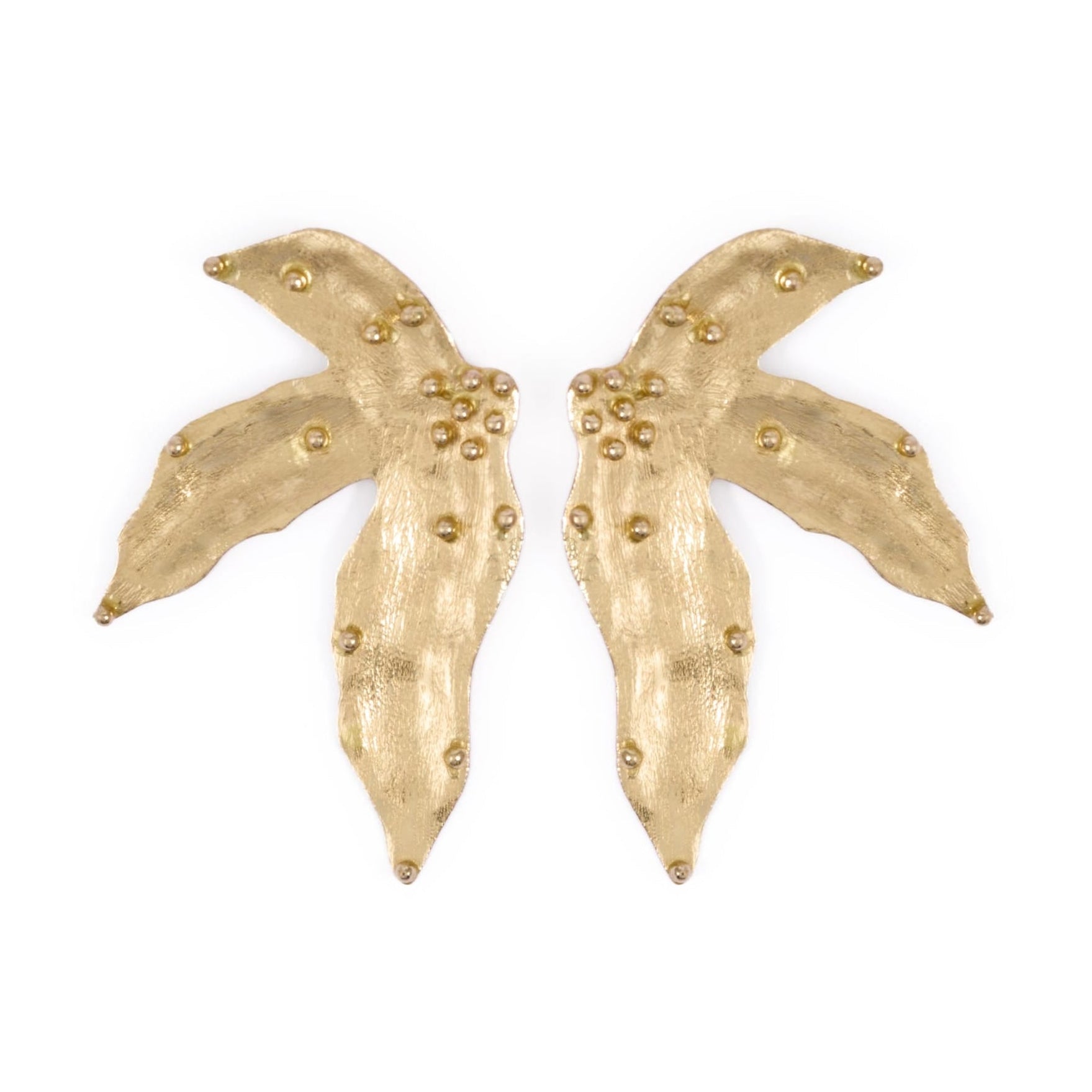 Emmie Three Petal Statement Post Earrings Brass Statement
