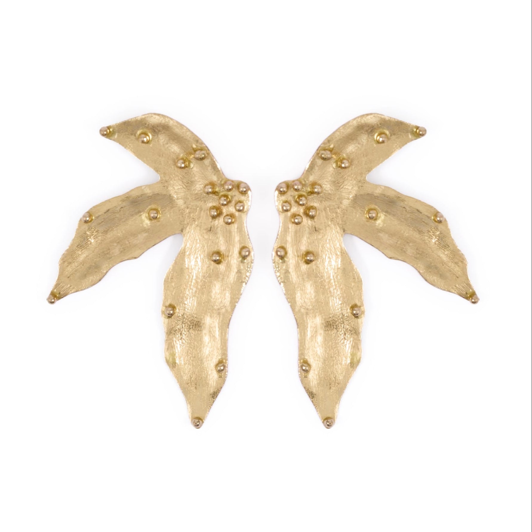 Emmie Three Petal Statement Post Earrings Brass Statement