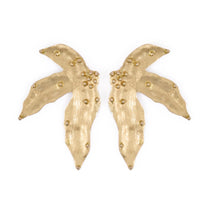 Emmie Three Petal Statement Post Earrings Brass Statement