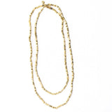 Erica Long Necklace Faceted Gold Beads Single Chain