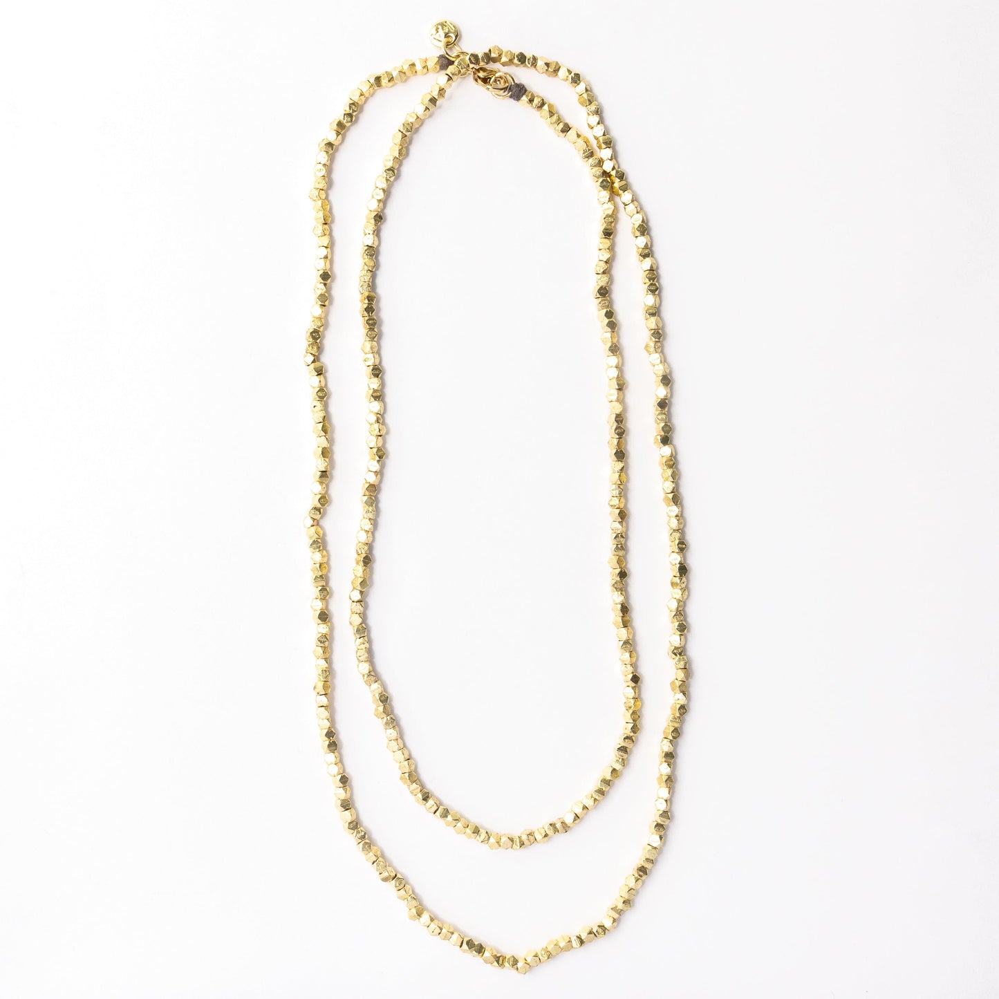 Erica Long Necklace Faceted Gold Beads Single Chain