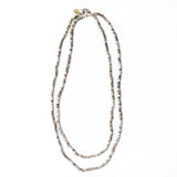 Erica Long Necklace Faceted Silver Beads Single Chain