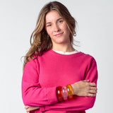 Esther Resin Bangle Set Of 3 Pink, Red, + Orange Bracelet