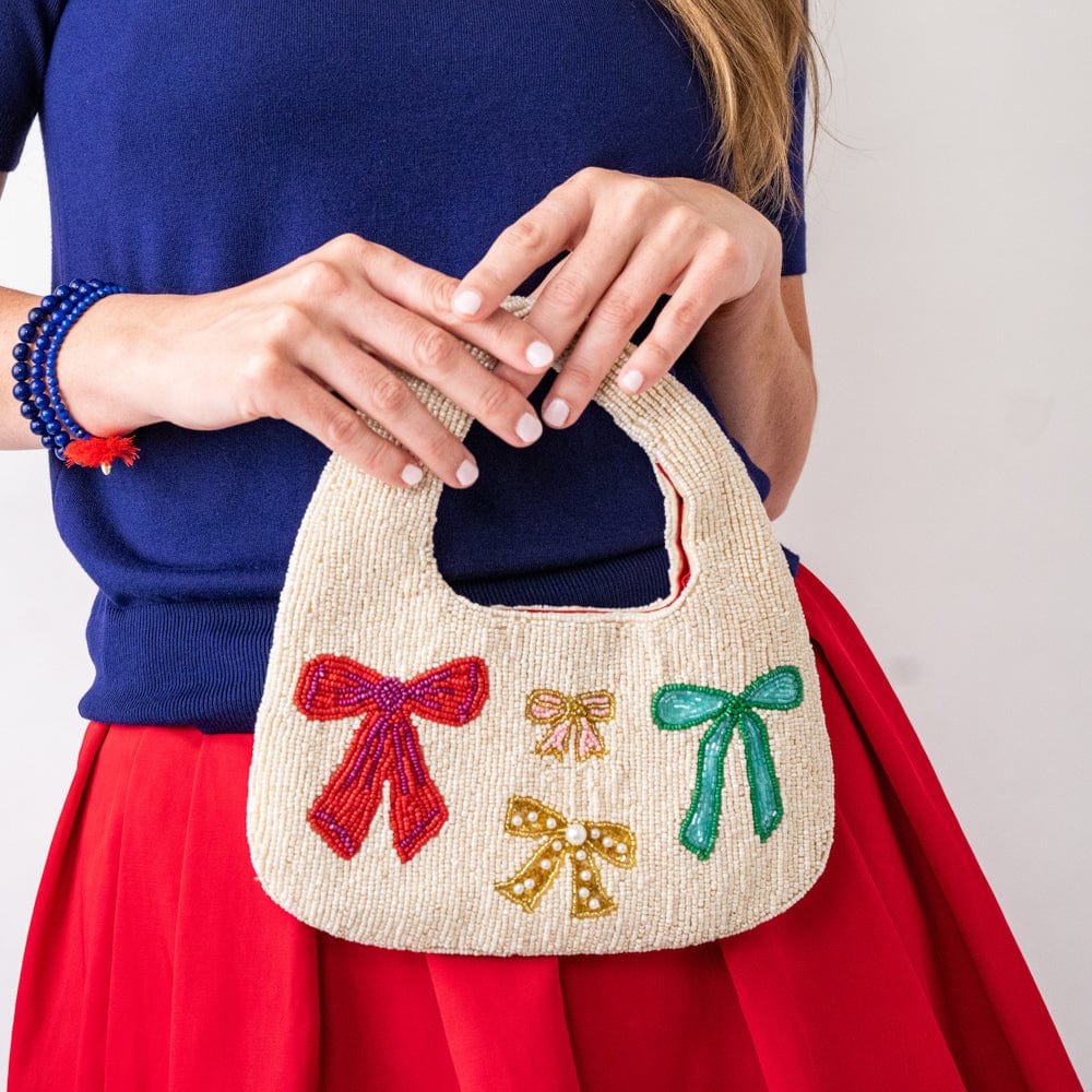 Evelynn Bows Beaded Hobo Bag Hobo