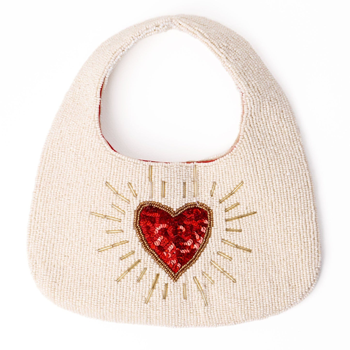 Evelynn Heart Beaded Hobo Bag Hobo