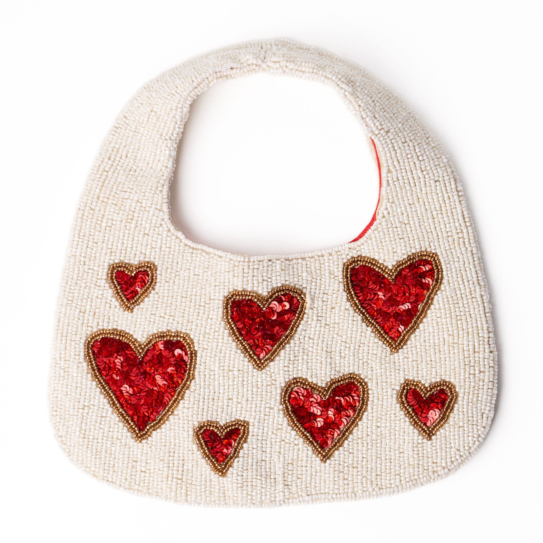 Evelynn Heart Beaded Hobo Bag Hobo