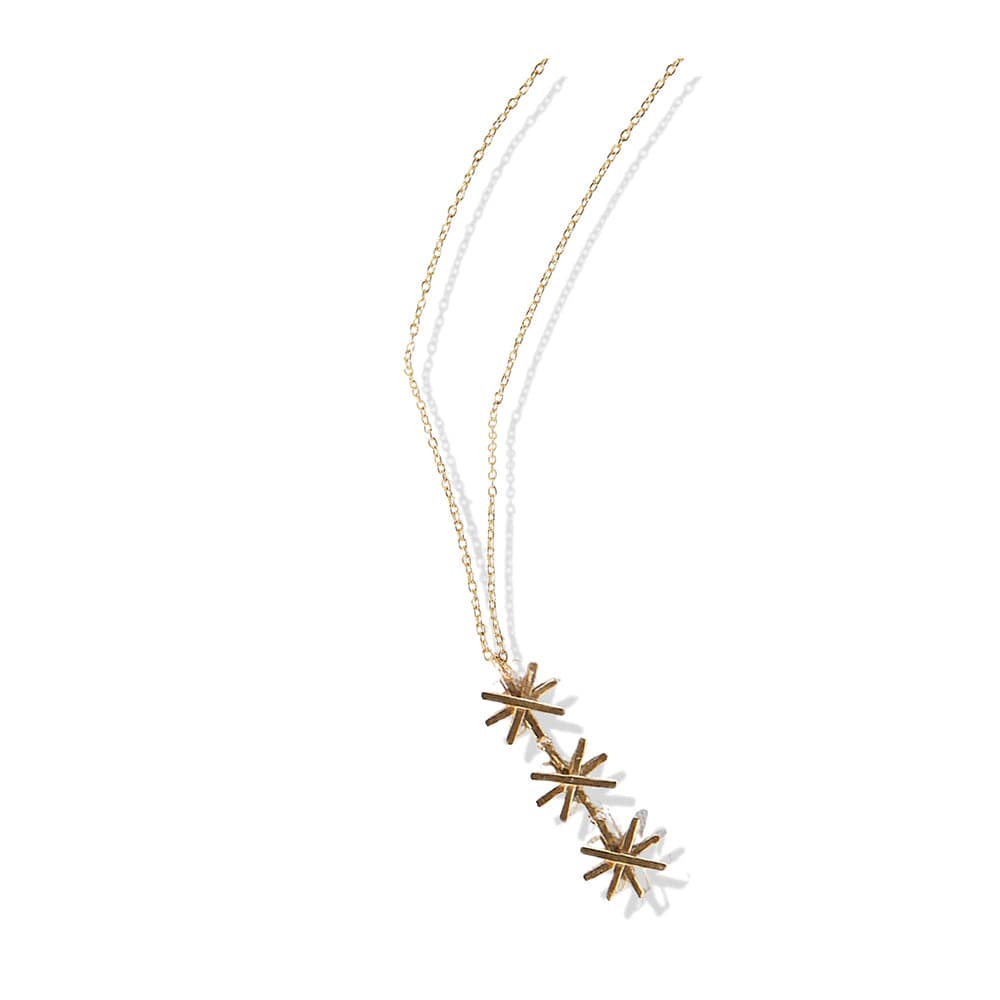 Evelynn Triple Burst Necklace Brass necklace