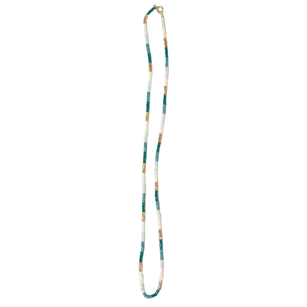 Everly Single Strand 2Mm Luxe Bead Necklace Emerald SHORT