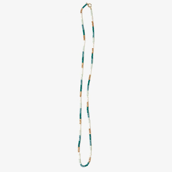 Everly Single Strand 2Mm Luxe Bead Necklace Emerald SHORT