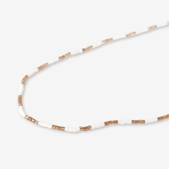 Everly Single Strand 2Mm Luxe Bead Necklace Ivory/Gold SHORT