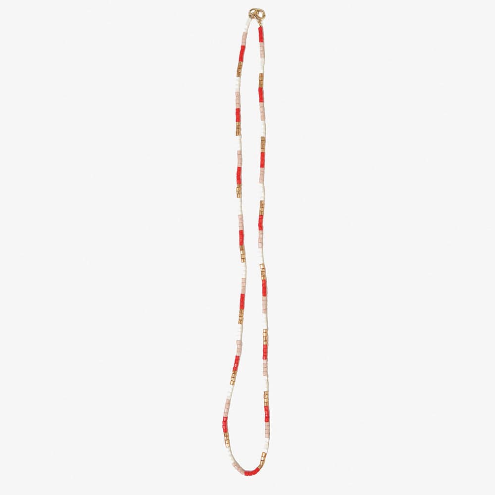 Everly Single Strand 2Mm Luxe Bead Necklace Poppy SHORT