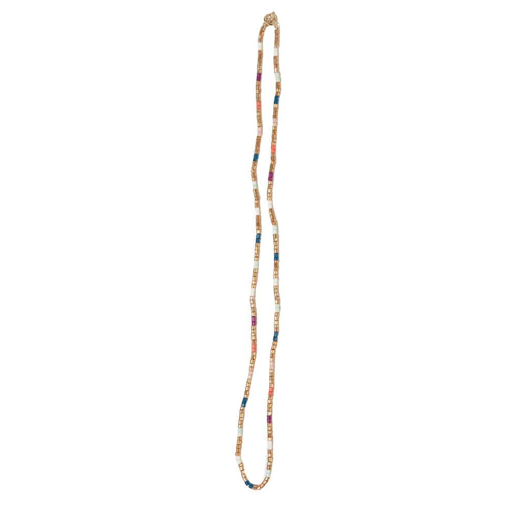 Load image into Gallery viewer, Everly Single Strand 2Mm Luxe Bead Necklace Rainbow SHORT
