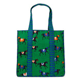 Evie Equestrian Reversible Quilted Tote Bag Green Tote Bag