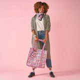 Evie Mahjong Reversible Quilted Tote Bag Pink Tote Bag