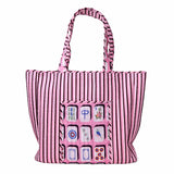 Evie Mahjong Reversible Quilted Tote Bag Pink Tote Bag