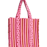Evie Reversible Quilted Tote Bag Camel + Pink Tote Bag
