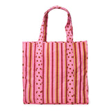 Evie Reversible Quilted Tote Bag Camel + Pink Tote Bag
