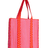 Evie Reversible Quilted Tote Bag Hot Pink + Orange Tote Bag
