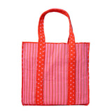 Evie Reversible Quilted Tote Bag Hot Pink + Orange Tote Bag