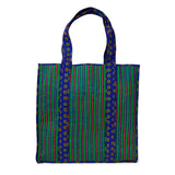 Evie Reversible Quilted Tote Bag Navy + Green Tote Bag