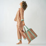 Evie Reversible Quilted Tote Bag Sage + Rust Tote Bag