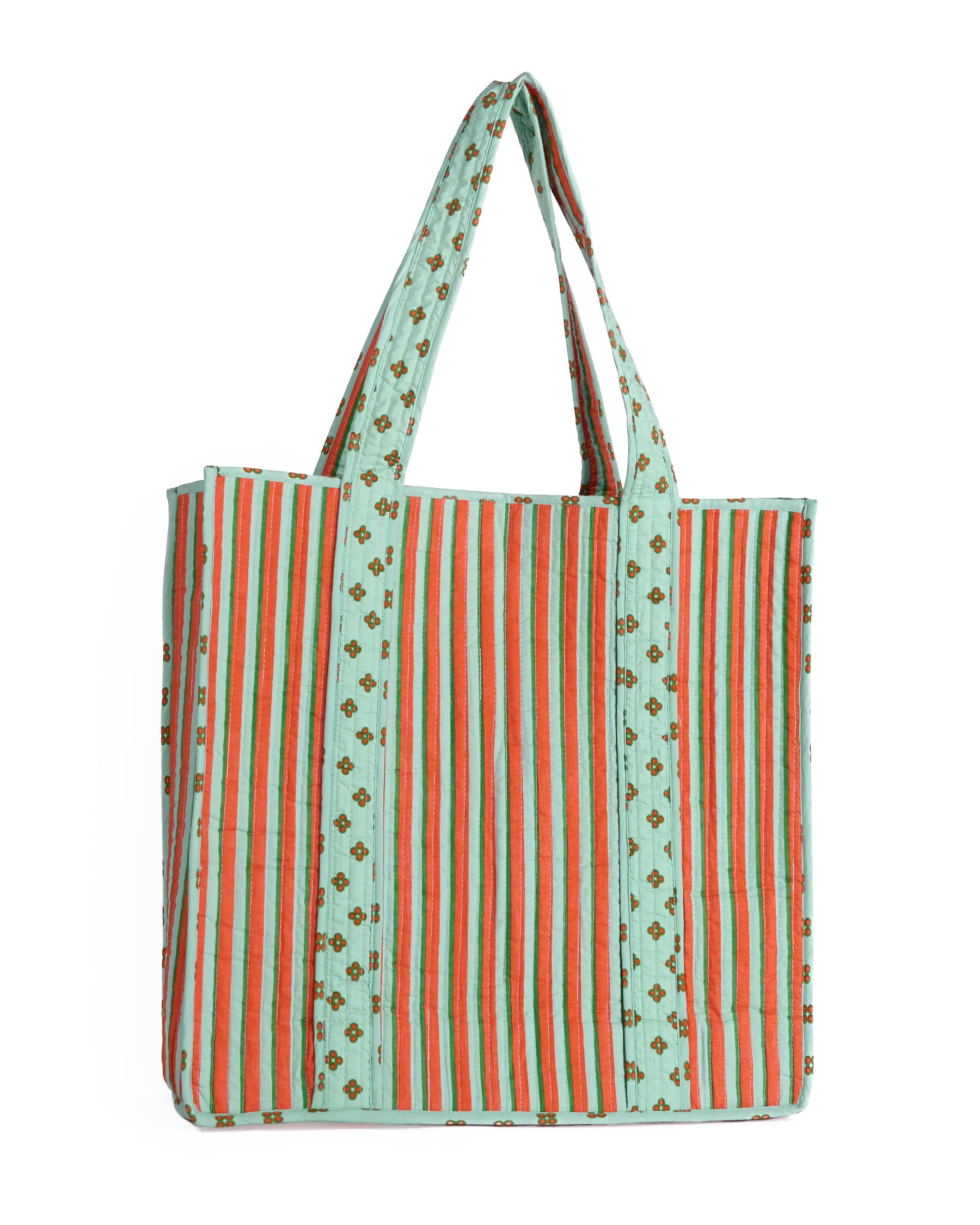 Evie Reversible Quilted Tote Bag Sage + Rust Tote Bag