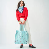 Evie Skier Reversible Quilted Tote Bag Light Blue Tote Bag