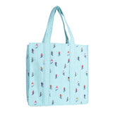 Evie Skier Reversible Quilted Tote Bag Light Blue Tote Bag
