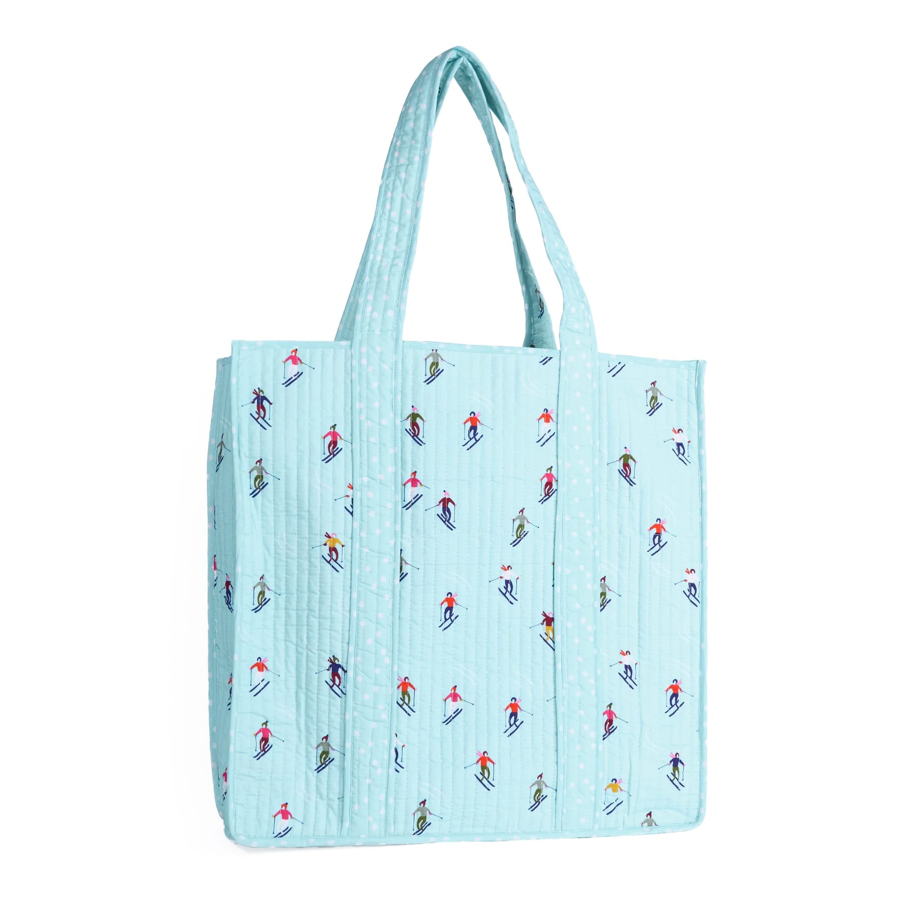 Evie Skier Reversible Quilted Tote Bag Light Blue Tote Bag