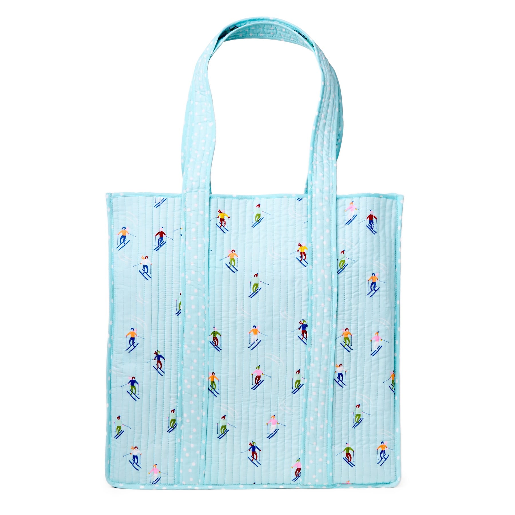 Evie Skier Reversible Quilted Tote Bag Light Blue Tote Bag