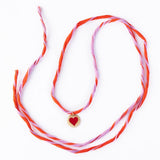 Fiona Twisted Wrap Bracelet With Heart Charm Lavender Poppy Wrap