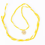 Fiona Twisted Wrap Bracelet With Sun Charm Yellow White Wrap