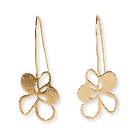 Flora Blossom Threader Earrings Brass Earrings