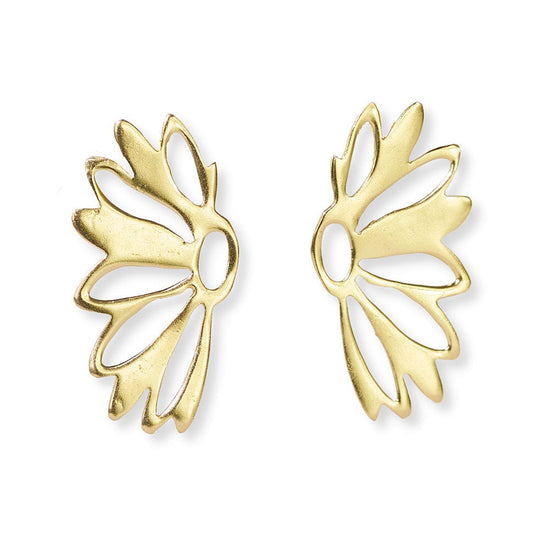 Flora Half Flower Earrings Brass Earrings